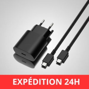 Chargeur USB Type-C NOIR 25W Super Rapide avec Fonction PD QC3.0 compatible Samsung